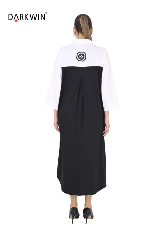 B3993 DARKWIN ELBİSE SIYAH-BEYAZ - 3