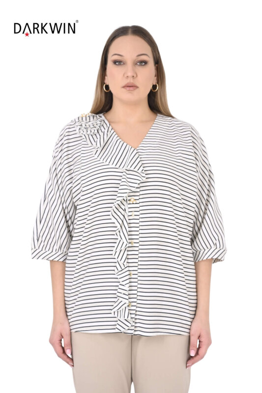 B3997 DARKWIN GÖMLEK EKRU-SIYAH - DARKWIN