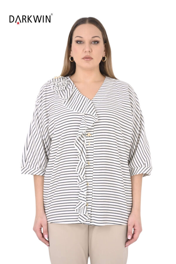 B3997 DARKWIN GÖMLEK EKRU-SIYAH - 1