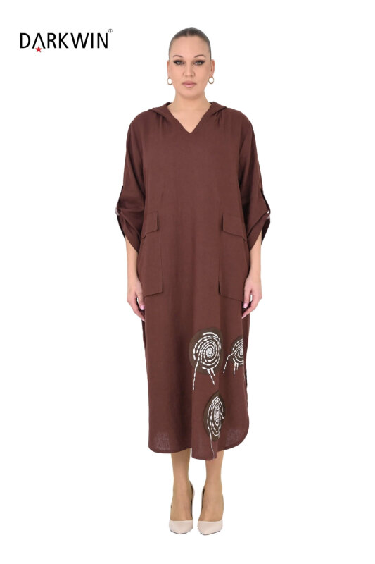 B4003 DARKWIN ELBİSE ACIK KAHVE - DARKWIN