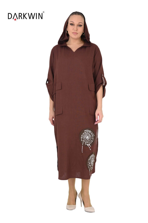 B4003 DARKWIN ELBİSE ACIK KAHVE - 4