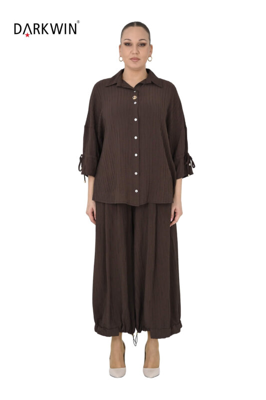 B4004 DARKWIN GÖMLEK-PANTOLON KAHVE - DARKWIN