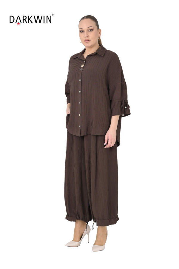 B4004 DARKWIN GÖMLEK-PANTOLON KAHVE - 4