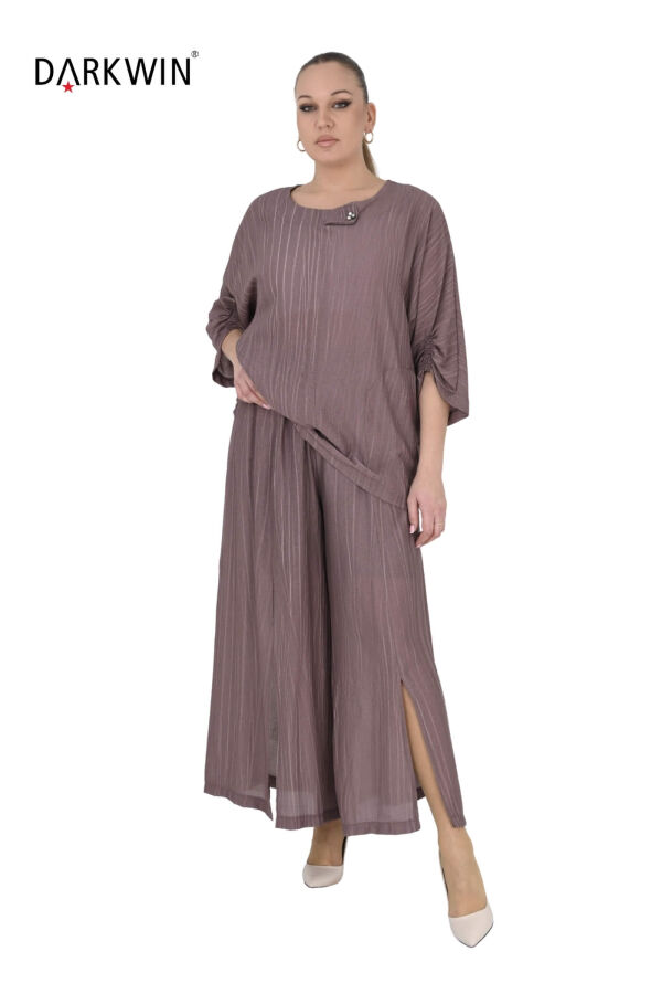 B4019 DARKWIN BLUZ-PANTOLON KAHVE - 4