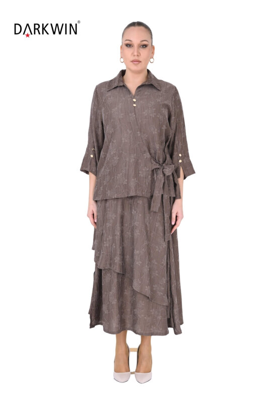 B4026 DARKWIN BLUZ-ETEK KAHVE - DARKWIN