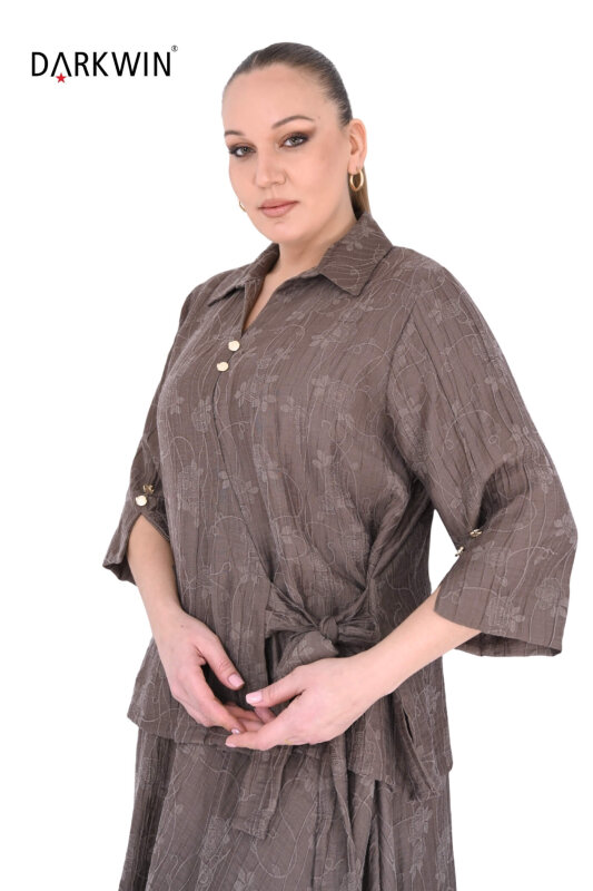 B4026 DARKWIN BLUZ-ETEK KAHVE - 5