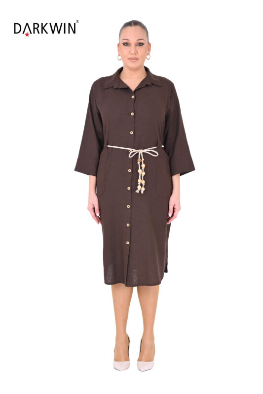 B4028 DARKWIN GÖMLEK-ELBİSE K.KAHVE - DARKWIN