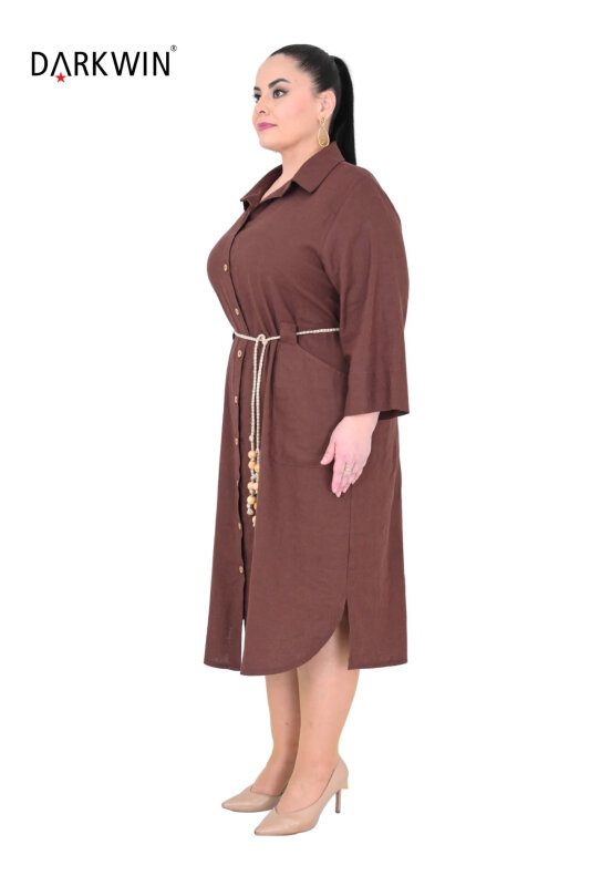 B4028 DARKWIN GÖMLEK-ELBİSE KAHVE - DARKWIN (1)