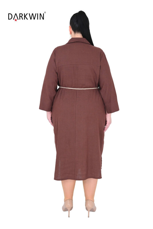 B4028 DARKWIN GÖMLEK-ELBİSE KAHVE - 3