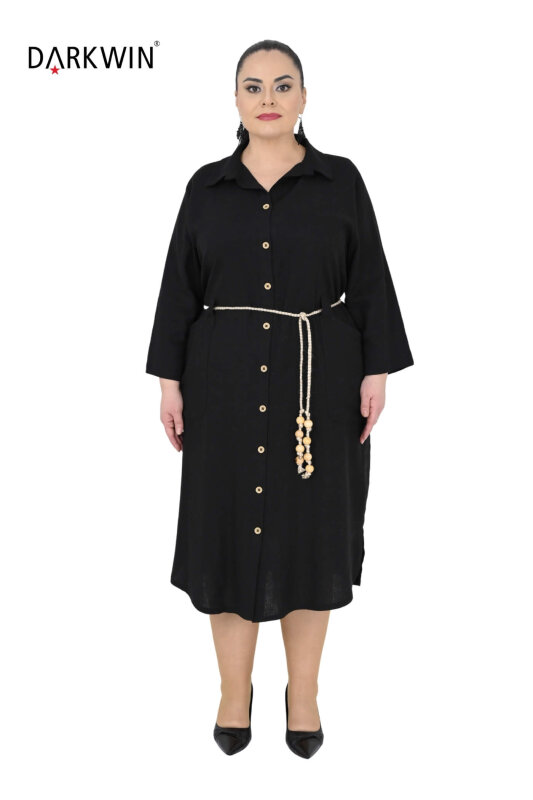 B4028 DARKWIN GÖMLEK-ELBİSE SIYAH - DARKWIN