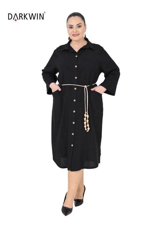 B4028 DARKWIN GÖMLEK-ELBİSE SIYAH - 4