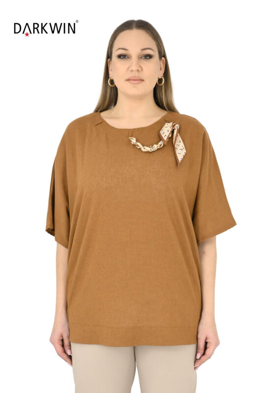 B4029 DARKWIN BLUZ ACIK KAHVE - DARKWIN