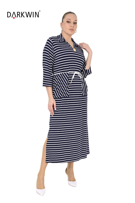 B4032 DARKWIN ELBİSE LACIVERT - 4