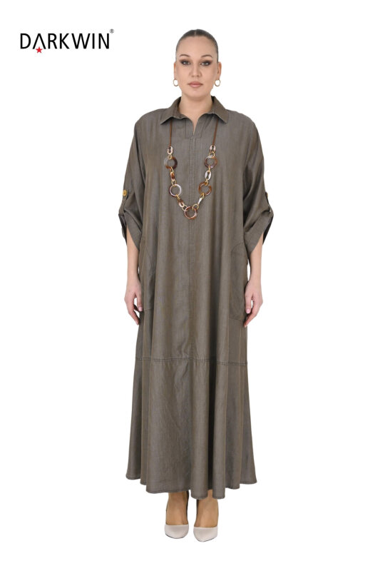 B4037 DARKWIN ELBİSE KAHVE - DARKWIN