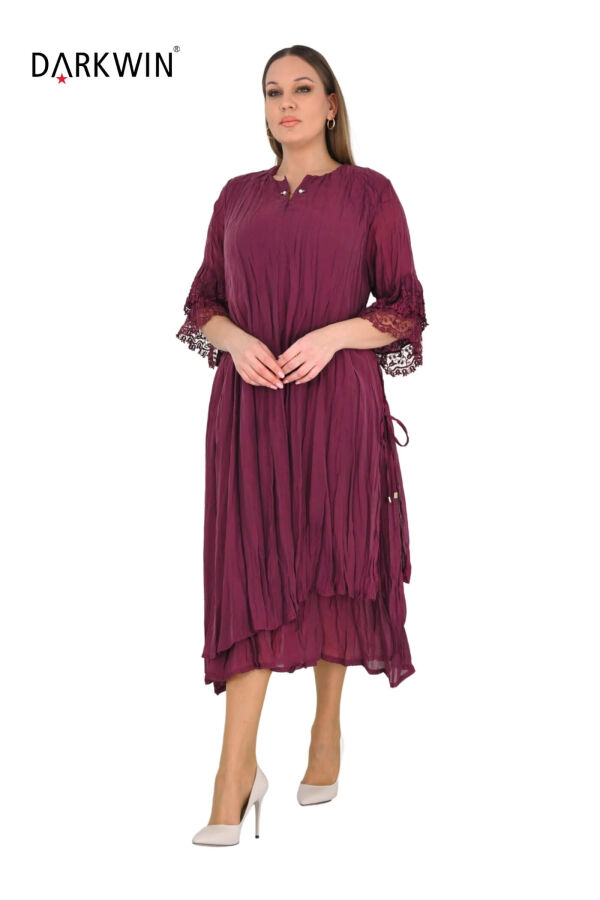 B4040 DARKWIN ELBİSE BORDO - 4