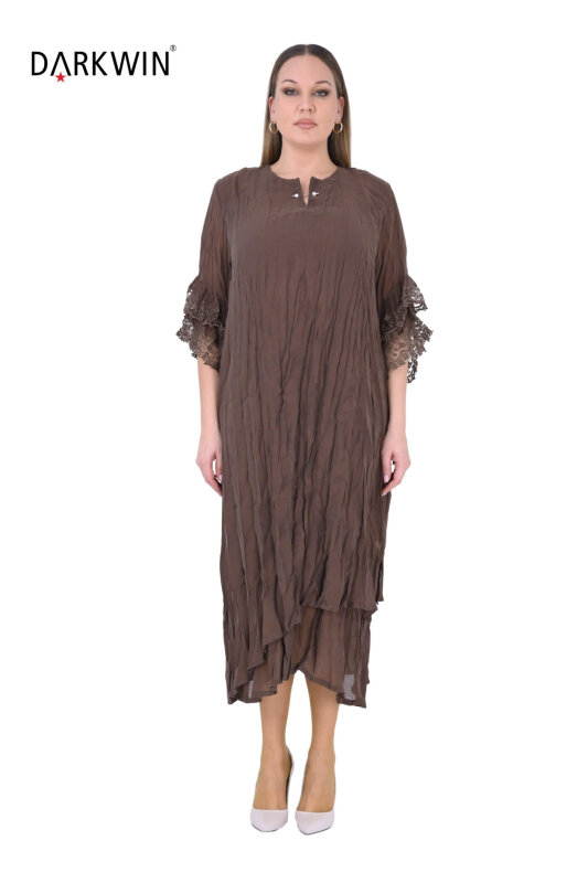 B4040 DARKWIN ELBİSE K.KAHVE - DARKWIN