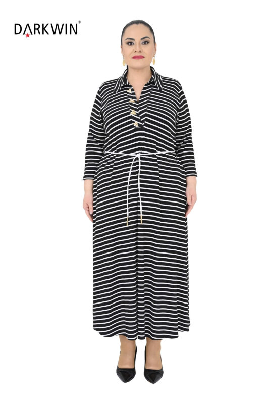 B4041 DARKWIN ELBİSE SIYAH-BEYAZ - DARKWIN