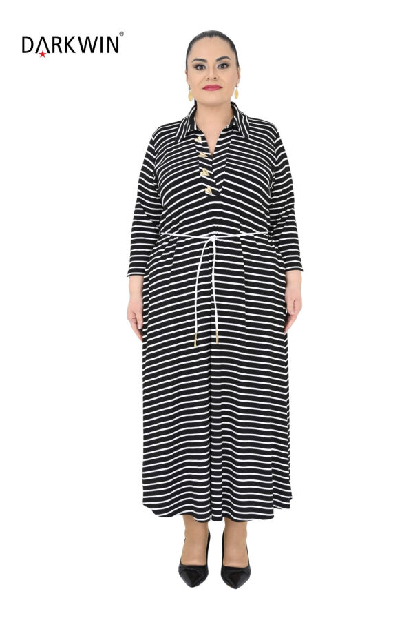 B4041 DARKWIN ELBİSE SIYAH-BEYAZ - 1