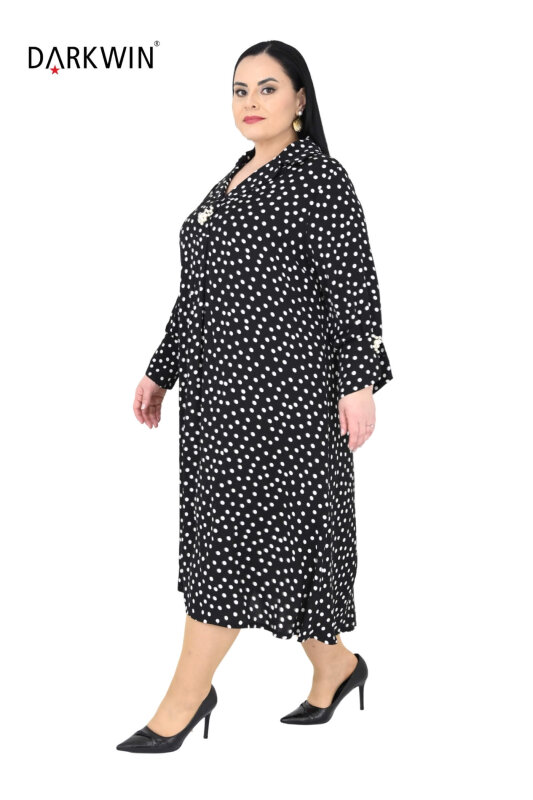 B4044 DARKWIN ELBİSE SIYAH-BEYAZ - 4