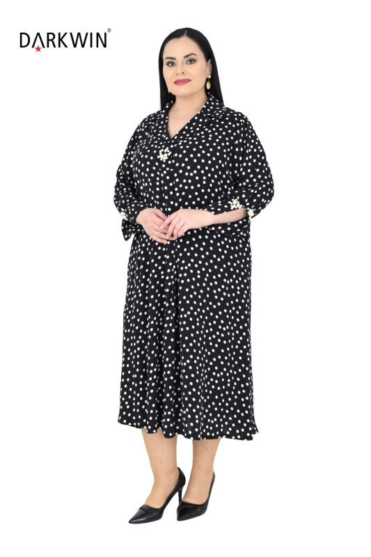 B4044 DARKWIN ELBİSE SIYAH-BEYAZ - 5