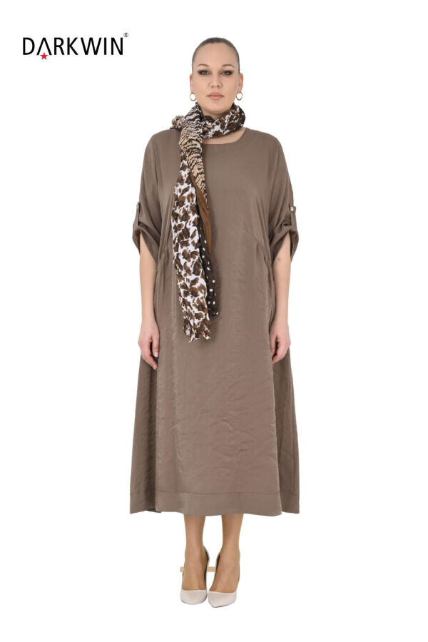 B4047 DARKWIN ELBİSE ACIK KAHVE - 1