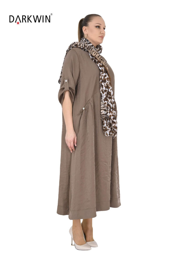 B4047 DARKWIN ELBİSE ACIK KAHVE - 3