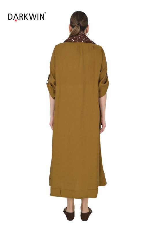 B4047 DARKWIN ELBİSE ACIK KAHVE - 6