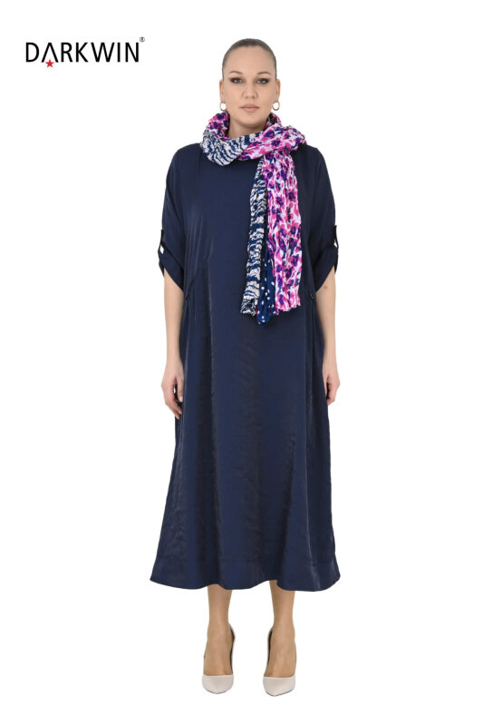 B4047 DARKWIN ELBİSE LACIVERT - DARKWIN