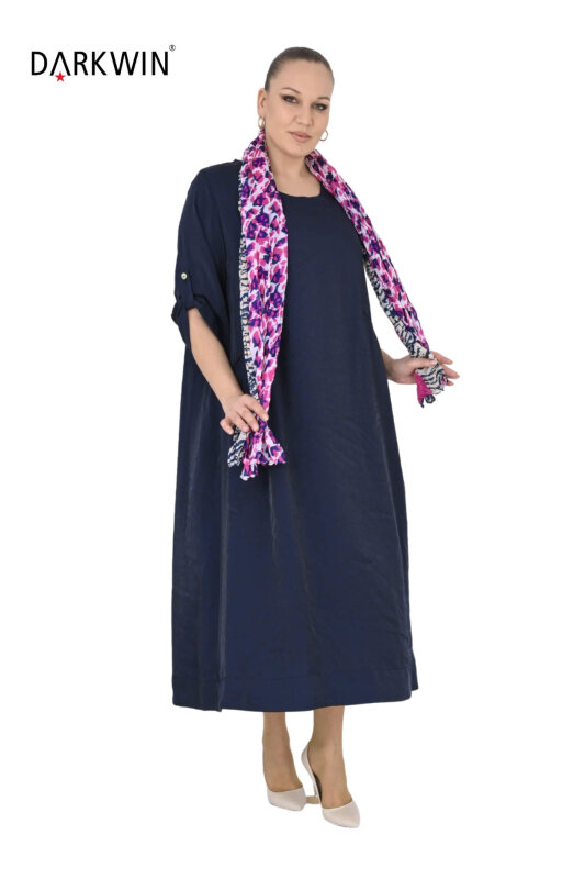 B4047 DARKWIN ELBİSE LACIVERT - 5