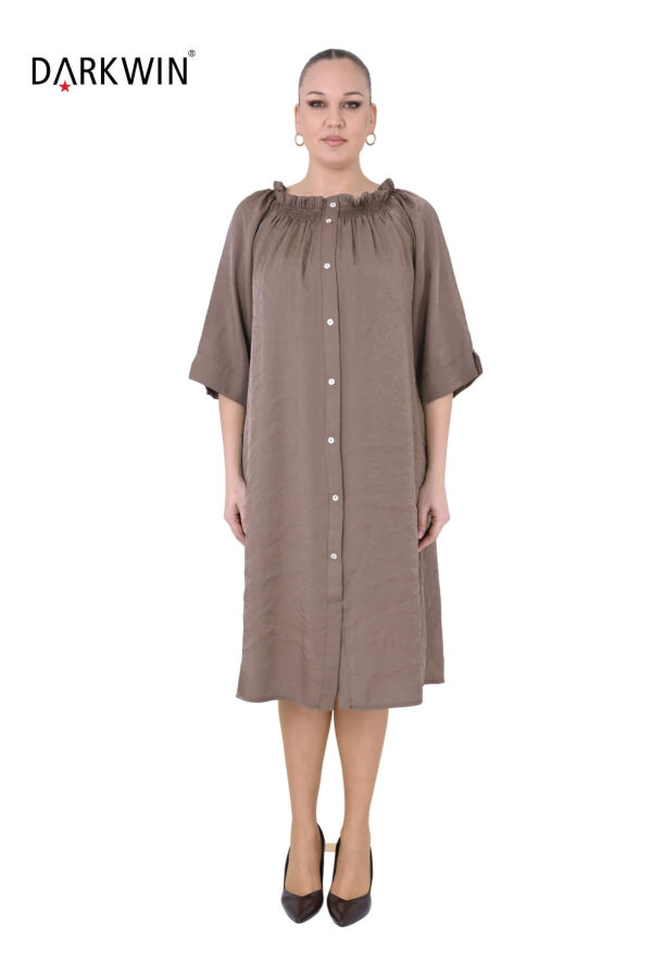 B4048 DARKWIN ELBİSE ACIK KAHVE - 2