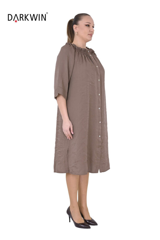 B4048 DARKWIN ELBİSE ACIK KAHVE - 3