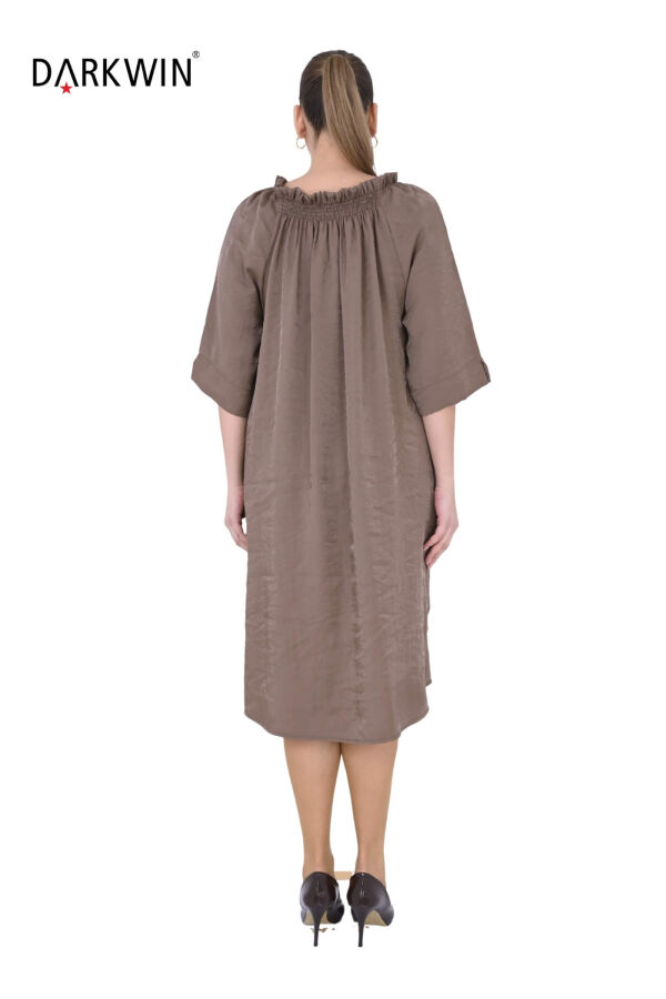 B4048 DARKWIN ELBİSE ACIK KAHVE - 4