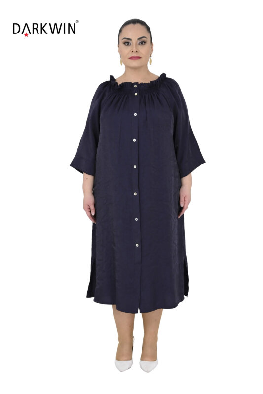 B4048 DARKWIN ELBİSE LACIVERT - DARKWIN
