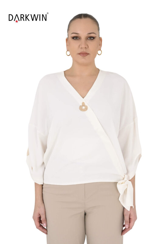 B4050 DARKWIN BLUZ EKRU - DARKWIN