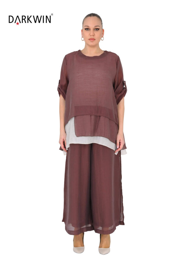 B4051 DARKWIN BLUZ-PANTOLON KAHVE - 1