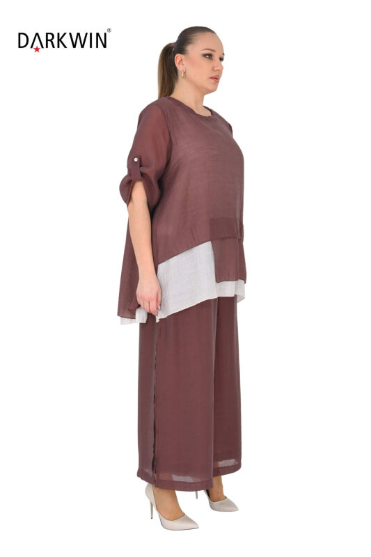 B4051 DARKWIN BLUZ-PANTOLON KAHVE - DARKWIN (1)