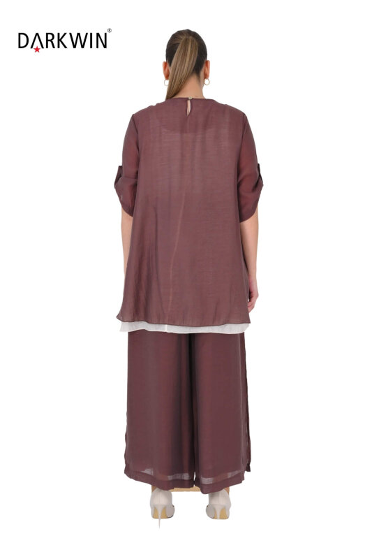 B4051 DARKWIN BLUZ-PANTOLON KAHVE - 3