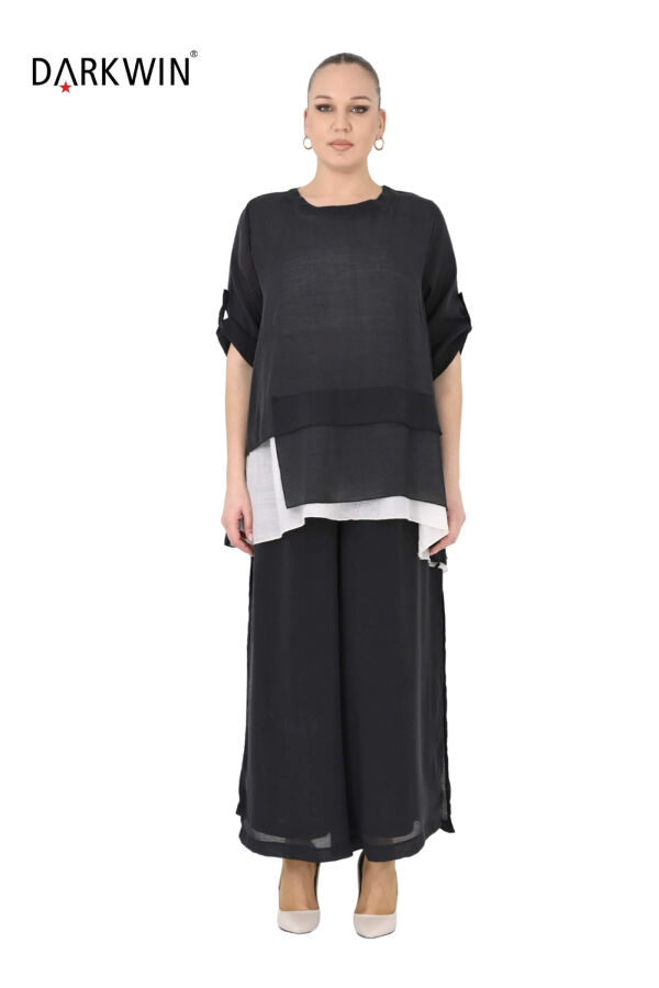 B4051 DARKWIN BLUZ-PANTOLON SIYAH - 1