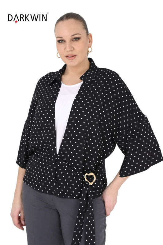 B4055 DARKWIN BLUZ SIYAH-BEYAZ - 4