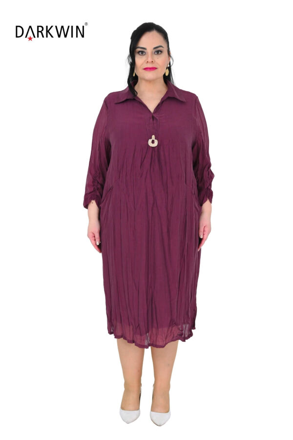B4056 DARKWIN ELBİSE BORDO - 1