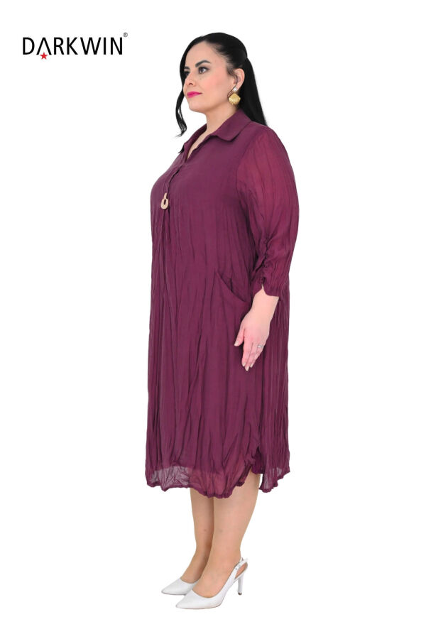 B4056 DARKWIN ELBİSE BORDO - 2