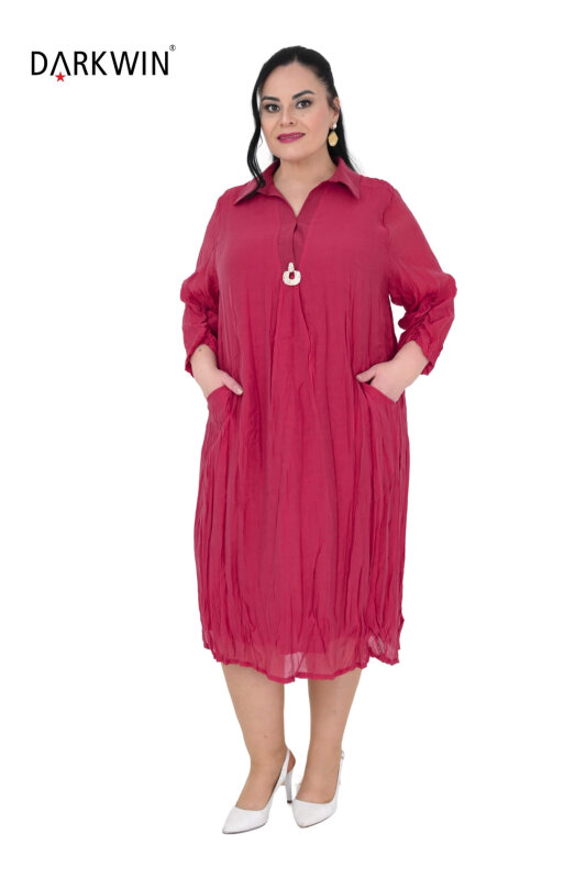 B4056 DARKWIN ELBİSE KIRMIZI - 4