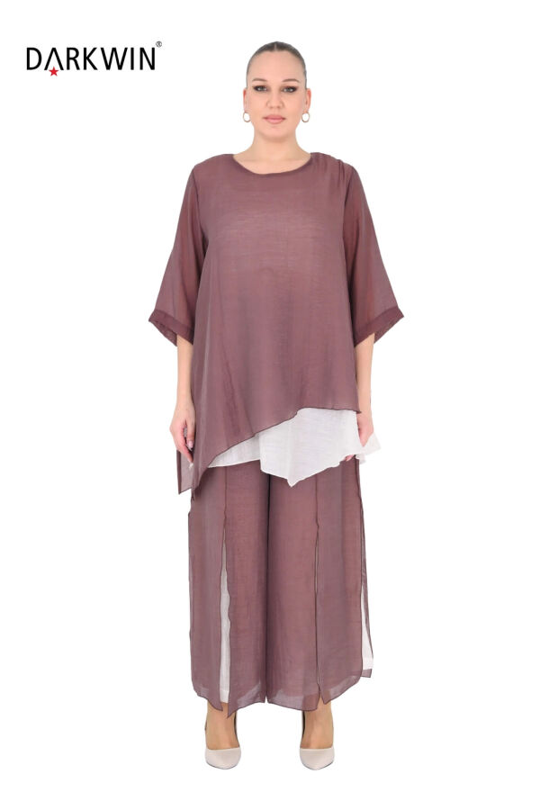 B4060 DARKWIN BLUZ-PANTOLON KAHVE - 1