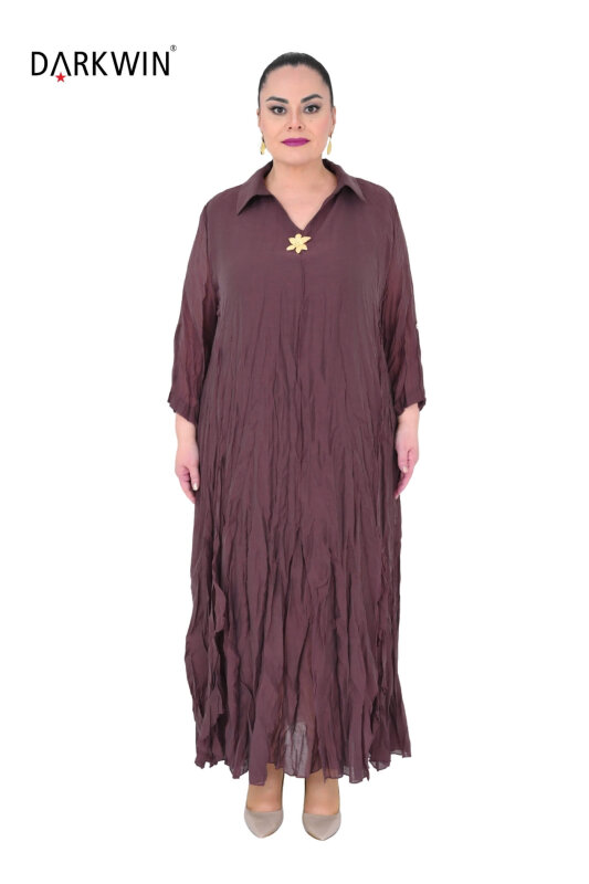 B4069 DARKWIN ELBİSE KAHVE - DARKWIN