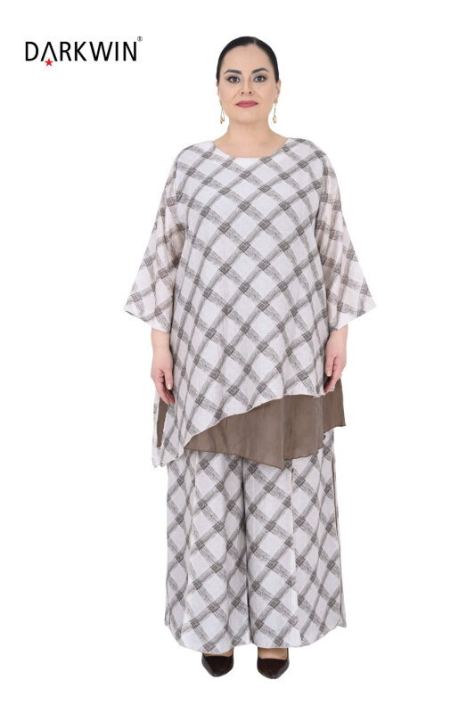 B4071 DARKWIN BLUZ-PANTOLON BEJ - DARKWIN