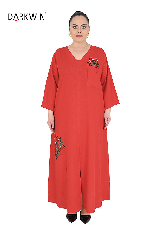 B4083 DARKWIN ELBİSE KIRMIZI - 1