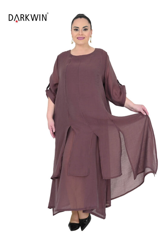 B4084 DARKWIN ELBİSE KAHVE - 4