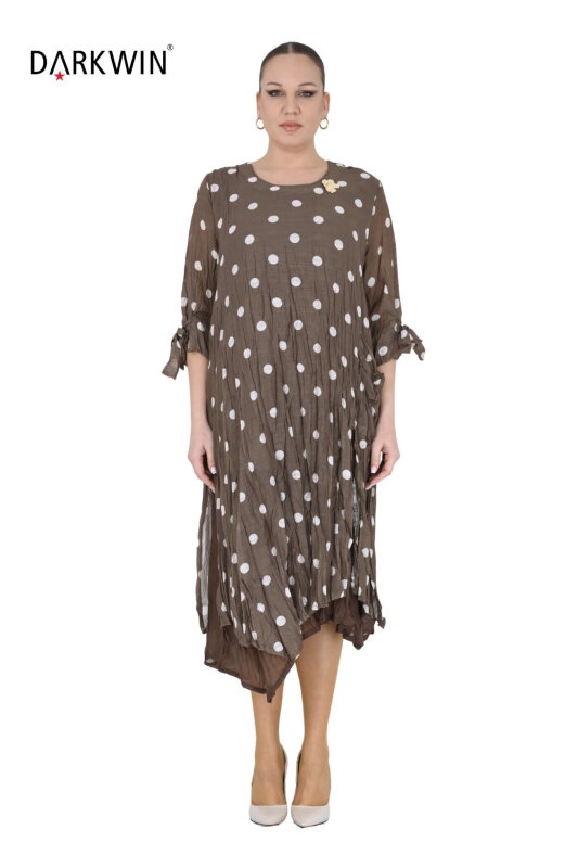 B4085 DARKWIN ELBİSE KAHVE-EKRU - 1
