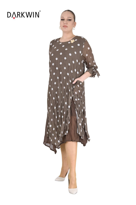 B4085 DARKWIN ELBİSE KAHVE-EKRU - 4