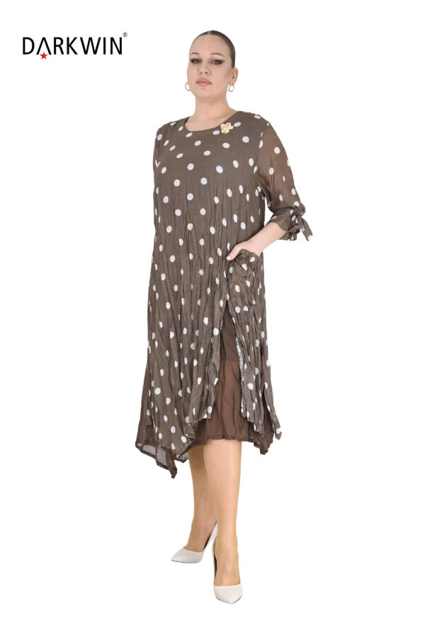 B4085 DARKWIN ELBİSE KAHVE-EKRU - 4